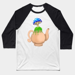 Mushroom Teakettle (Blue) Baseball T-Shirt